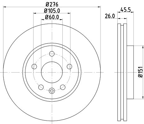 HELLA PAGID stabdžių diskas 8DD 355 116-351